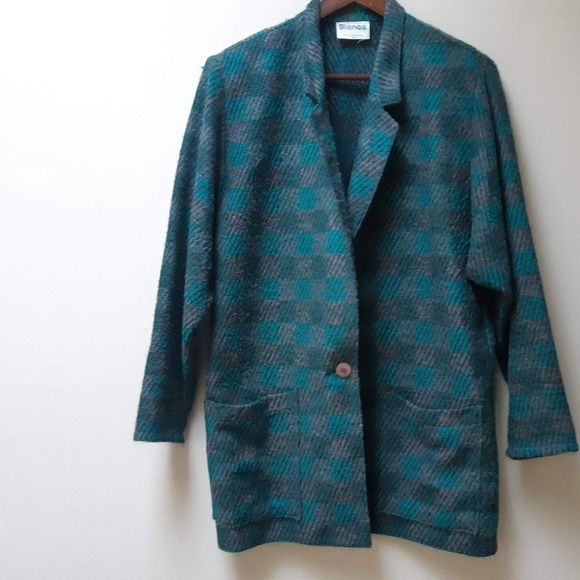 Vintage Jackets & Blazers - vintage green wool jacket blazer